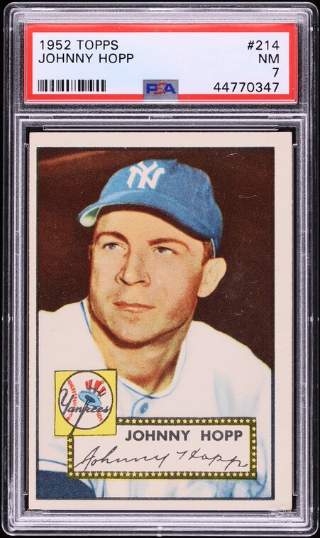 1952 Topps Johnny Hopp #214 PSA 7 NRMT