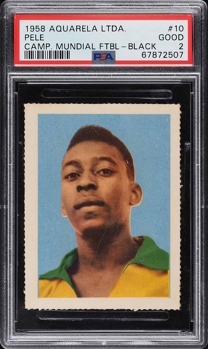 1958 Editora Aquarela Soccer Black Number Pele ROOKIE #10 PSA 2 GD