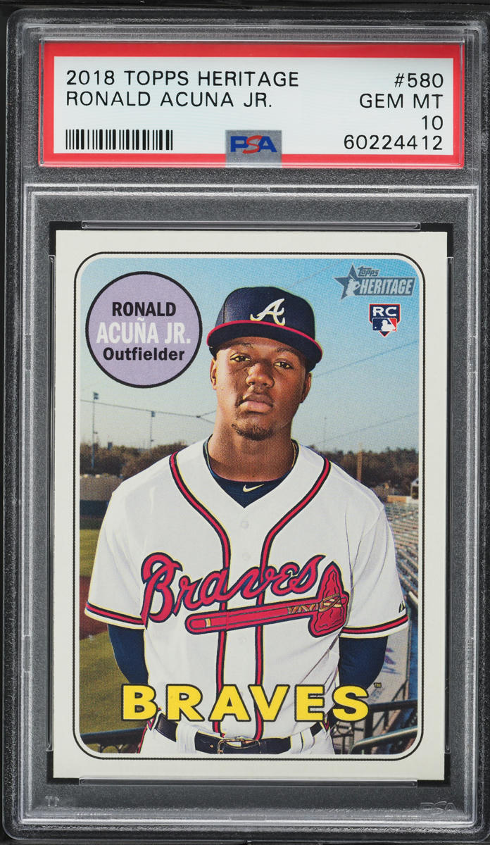 2018 Topps Heritage Ronald Acuna Jr. ROOKIE #580 PSA 10 GEM MINT