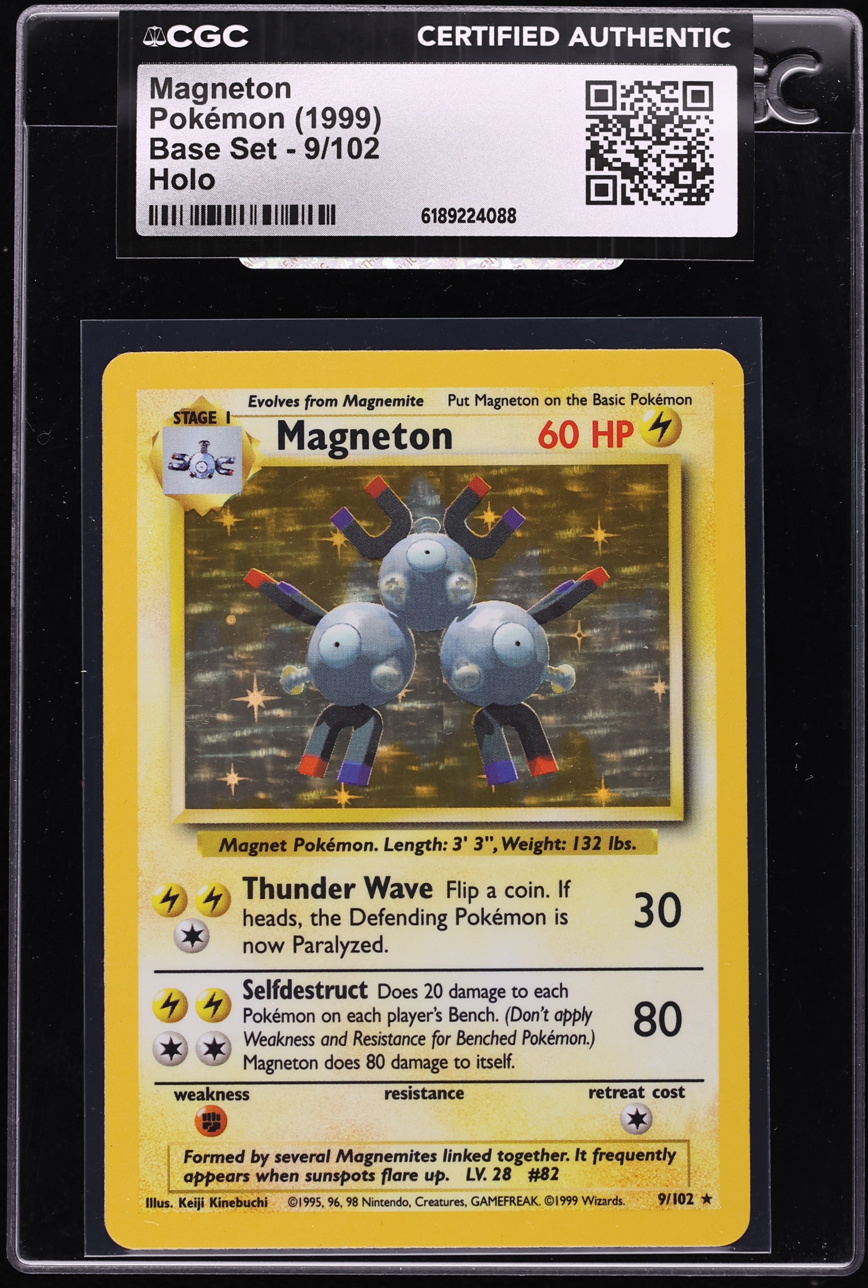 1999 Pokemon Base Set Holo Magneton #9 CGC AUTH