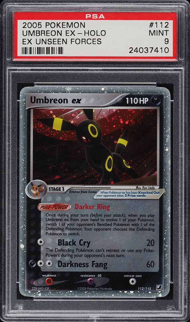 2005 Pokemon EX Unseen Forces Holo Umbreon #112 PSA 9 MINT