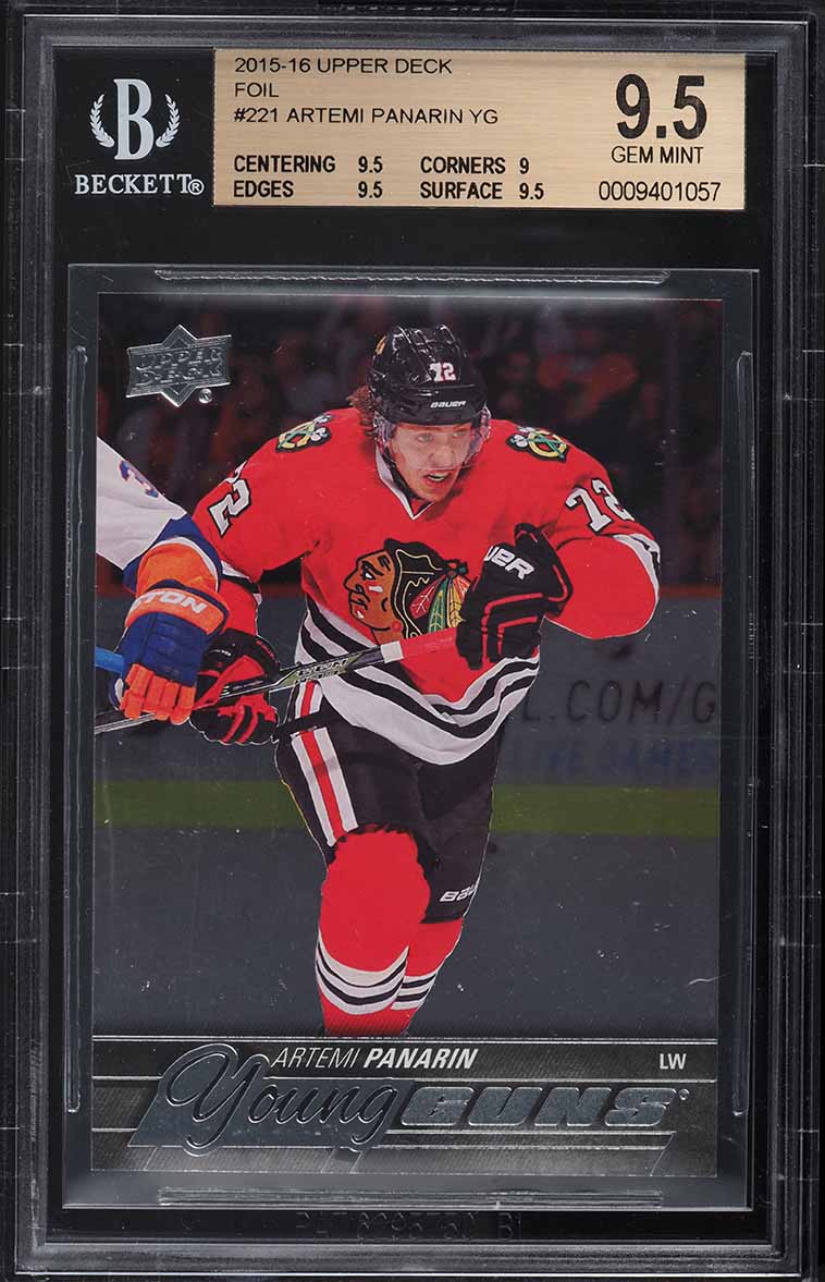 2015 Upper Deck Foil Young Guns Artemi Panarin ROOKIE RC #221 BGS 9.5 GEM MINT