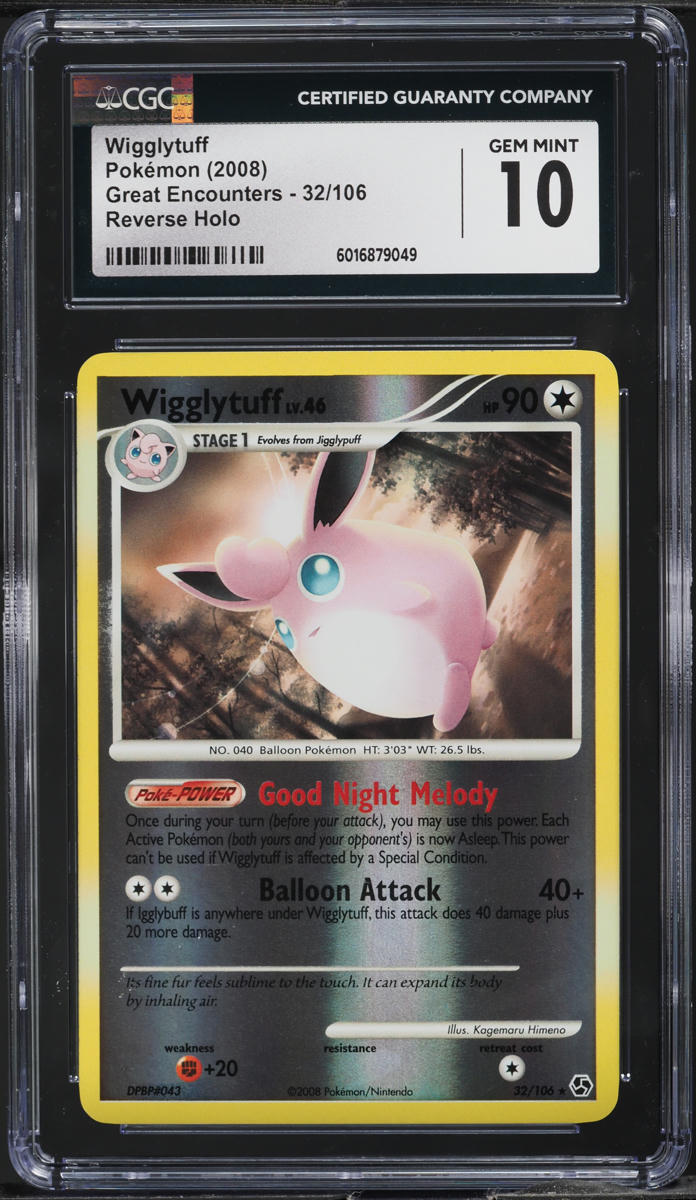 2008 Pokemon DP Great Encounters Reverse Holo Wigglytuff #32 CGC 10 GEM MINT