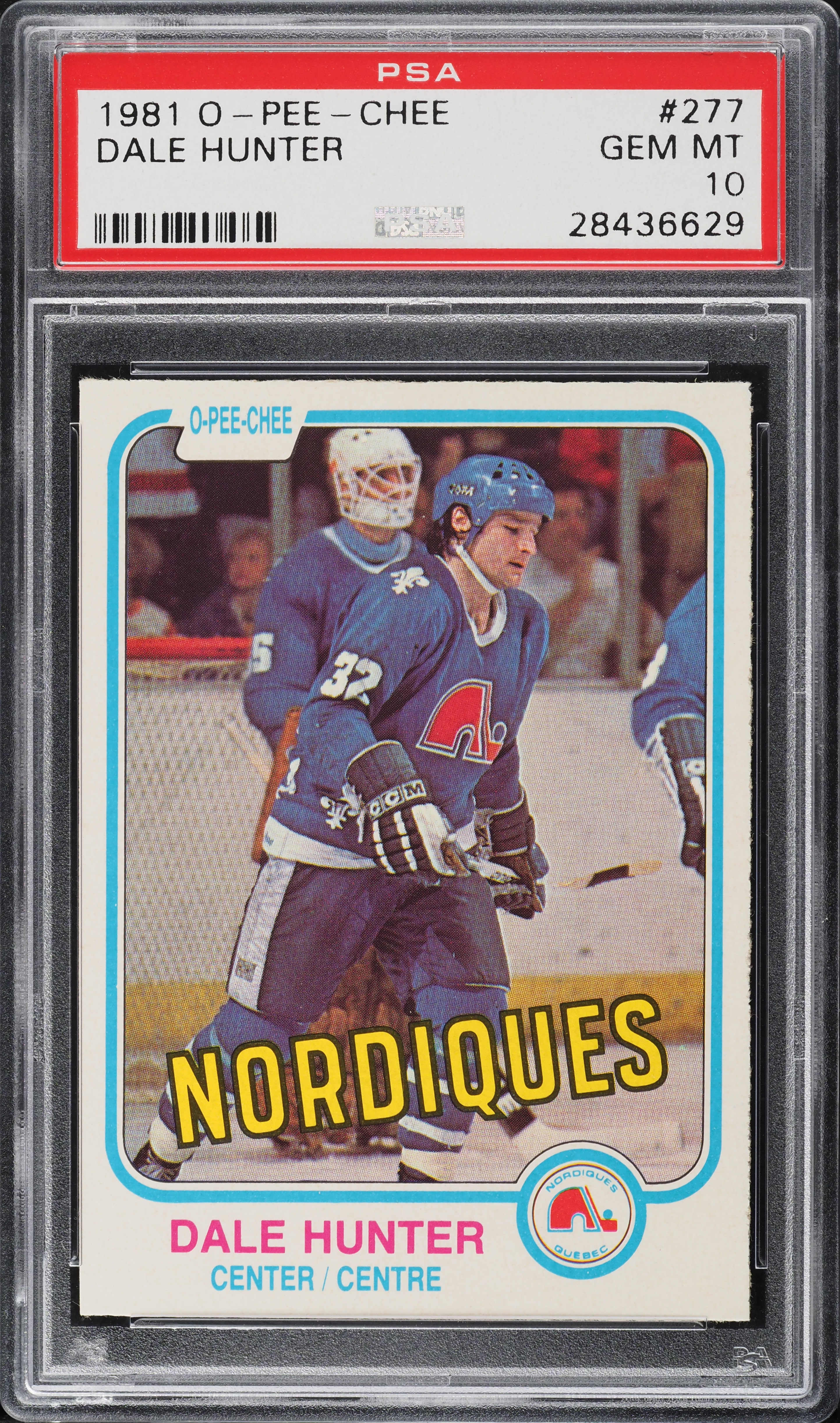 1981 O-Pee-Chee Hockey Dale Hunter #277 PSA 10 GEM MINT