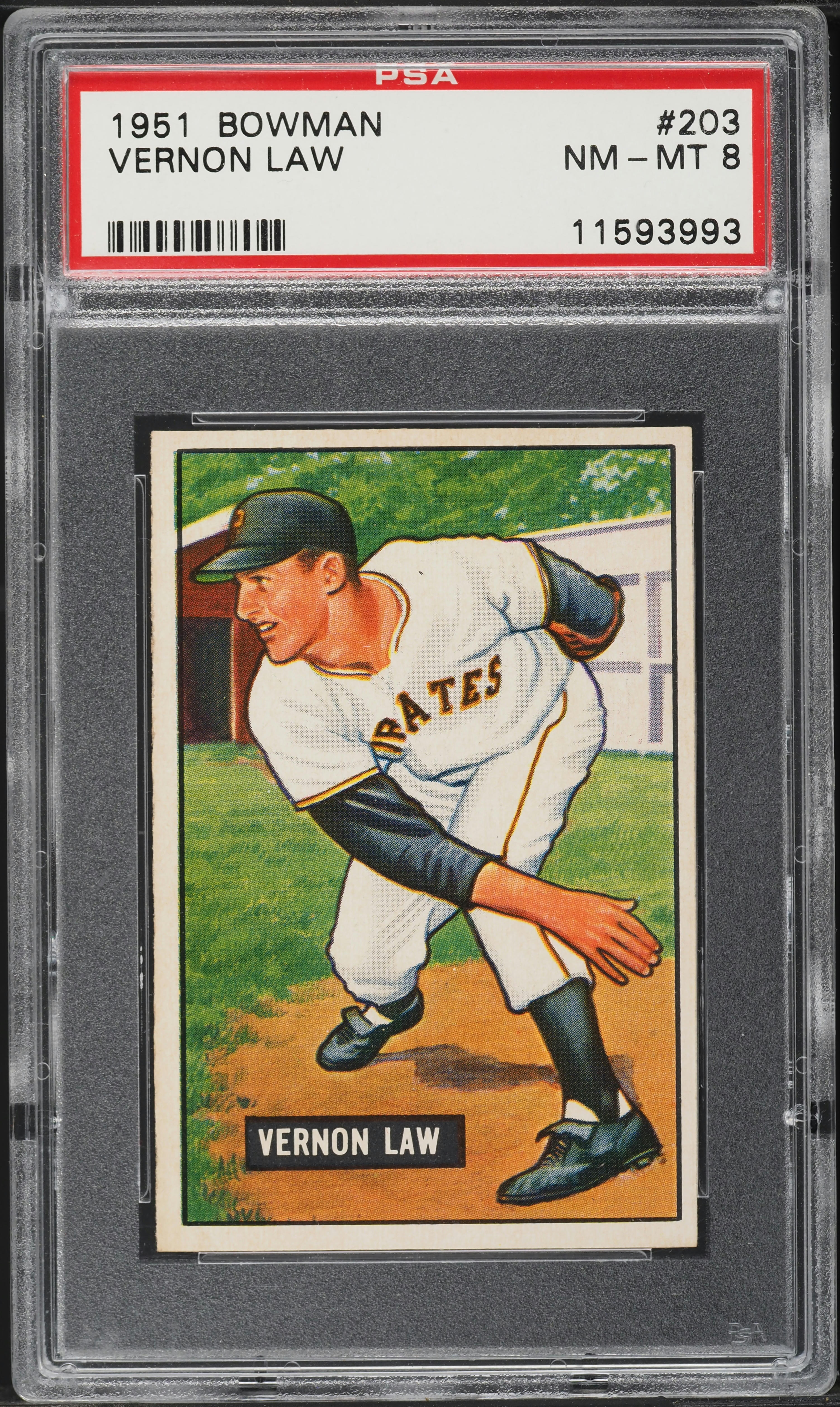 1951 Bowman Vernon Law #203 PSA 8 NM-MT