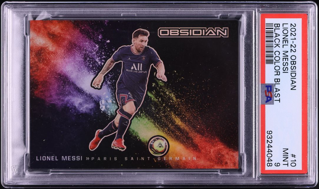 2021 Panini Obsidian Black Colorblast Lionel Messi #10 PSA 9 MINT
