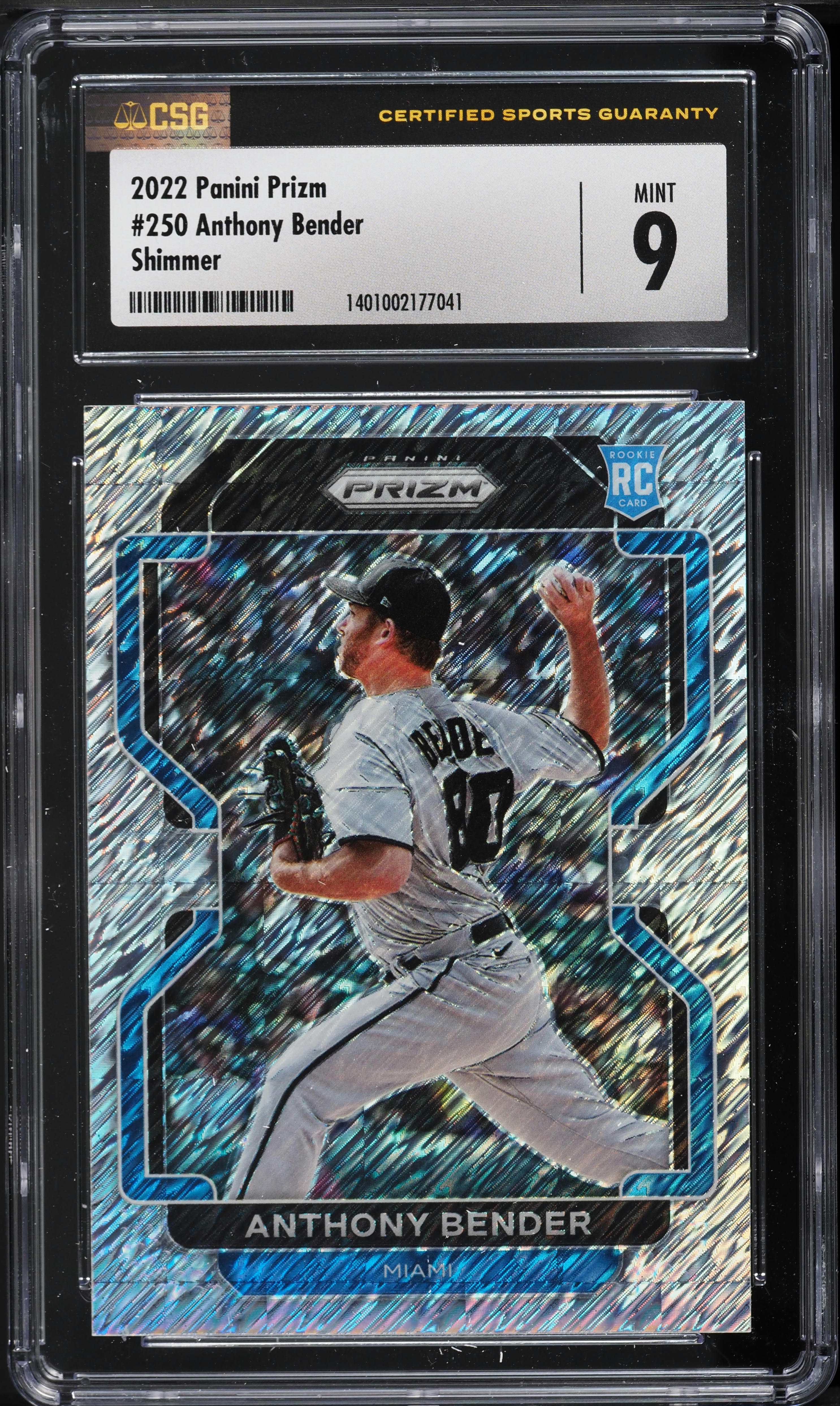 2022 Panini Prizm Shimmer Anthony Bender ROOKIE 7/7 #250 CSG 9 MINT