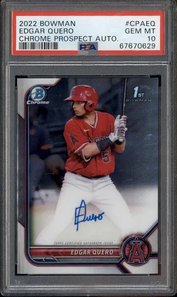 2022 Bowman Chrome Prospect Autograph #CPAEQ Edgar Quero RC Auto PSA 10