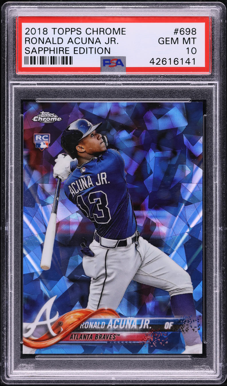 2018 Topps Chrome Sapphire Edition Ronald Acuna Jr. ROOKIE #698 PSA 10 GEM MINT