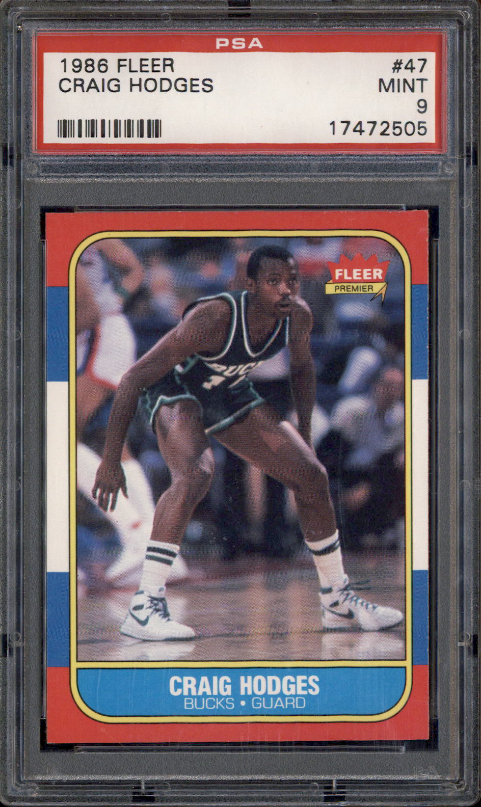 1986 Fleer #47 Craig Hodges PSA 9
