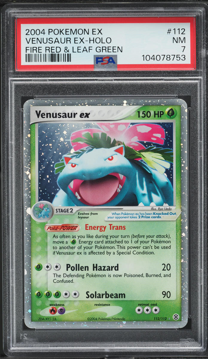 2004 Pokemon EX Fire Red & Leaf Green Holo Venusaur ex #112 PSA 7 NRMT