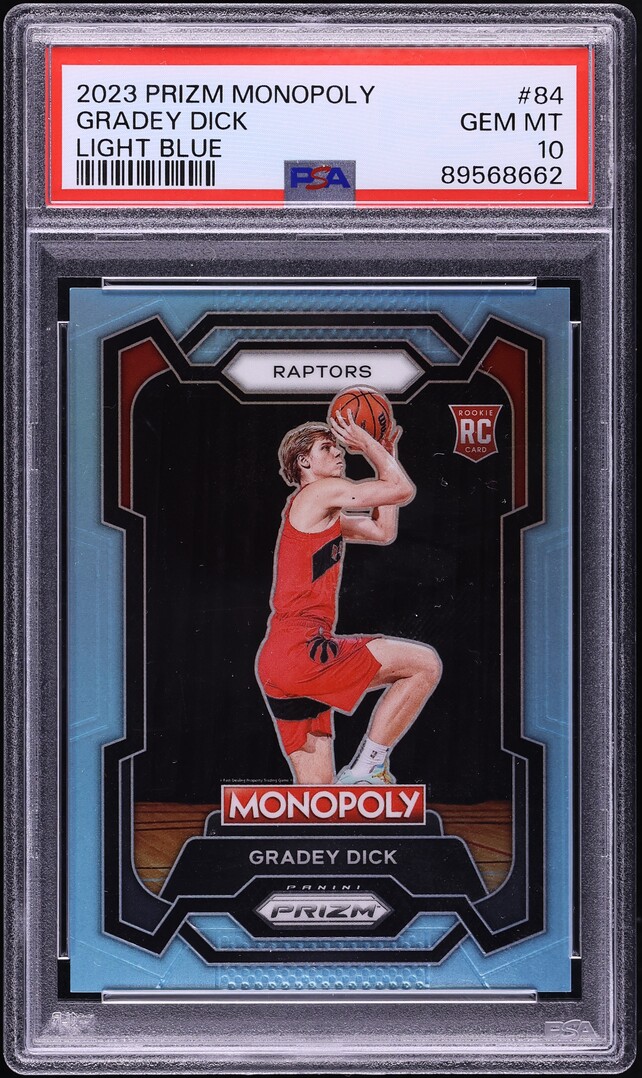 2023 Panini Prizm Monopoly Light Blue Gradey Dick ROOKIE /199 #84 PSA 10 GEM