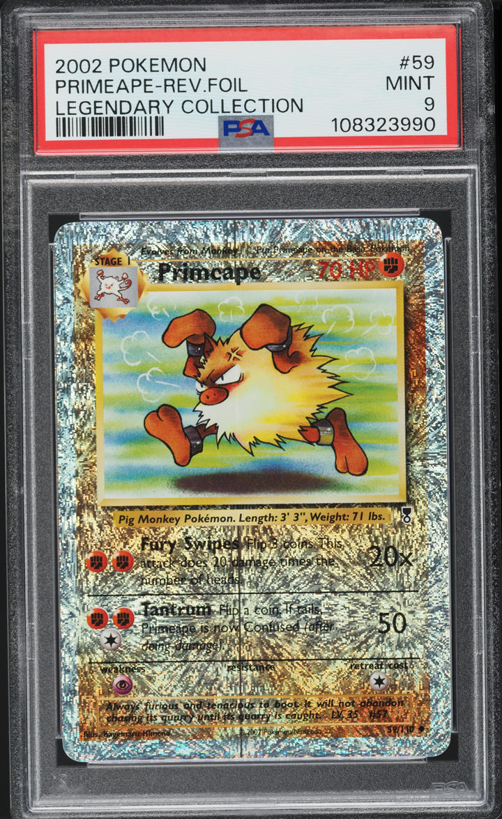 2002 Pokemon Legendary Collection Reverse Holo Primeape #59 PSA 9 MINT