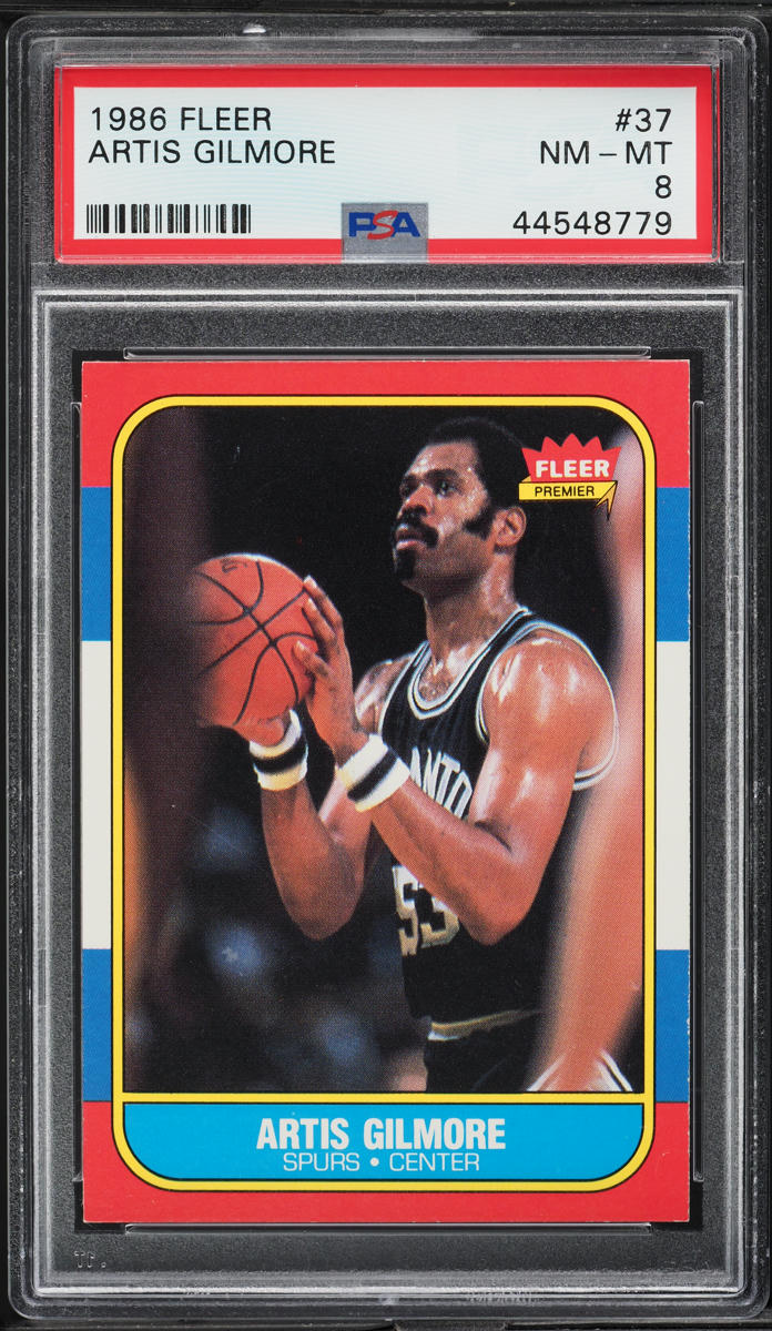 1986 Fleer Basketball Artis Gilmore #37 PSA 8 NM-MT