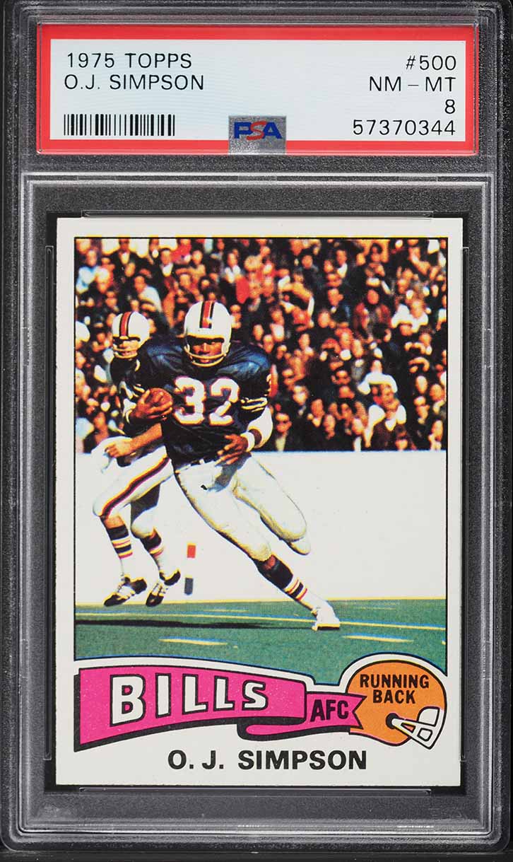 1975 Topps Football O.J. Simpson #500 PSA 8 NM-MT