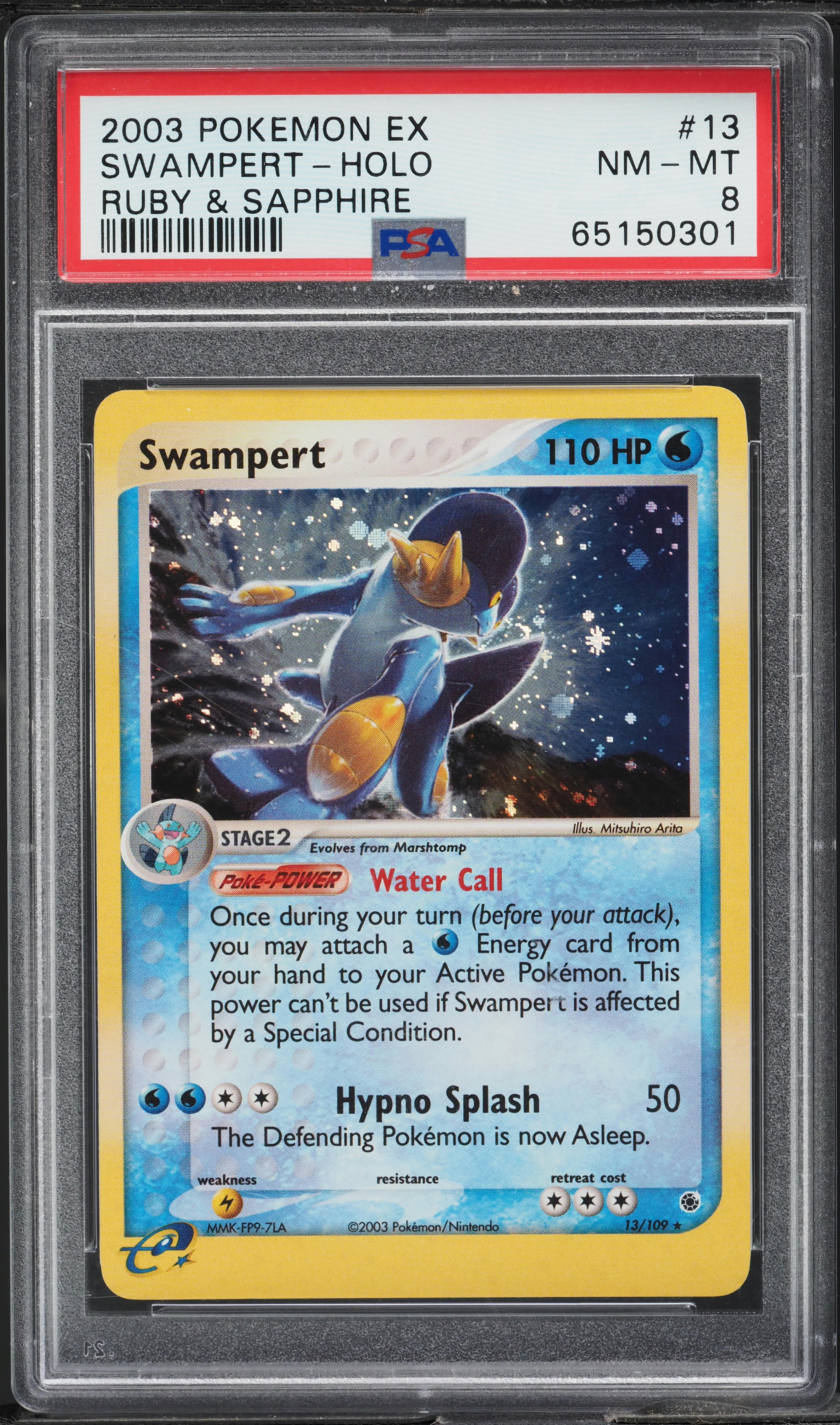 2003 Pokemon EX Ruby & Sapphire Holo Swampert #13 PSA 8 NM-MT