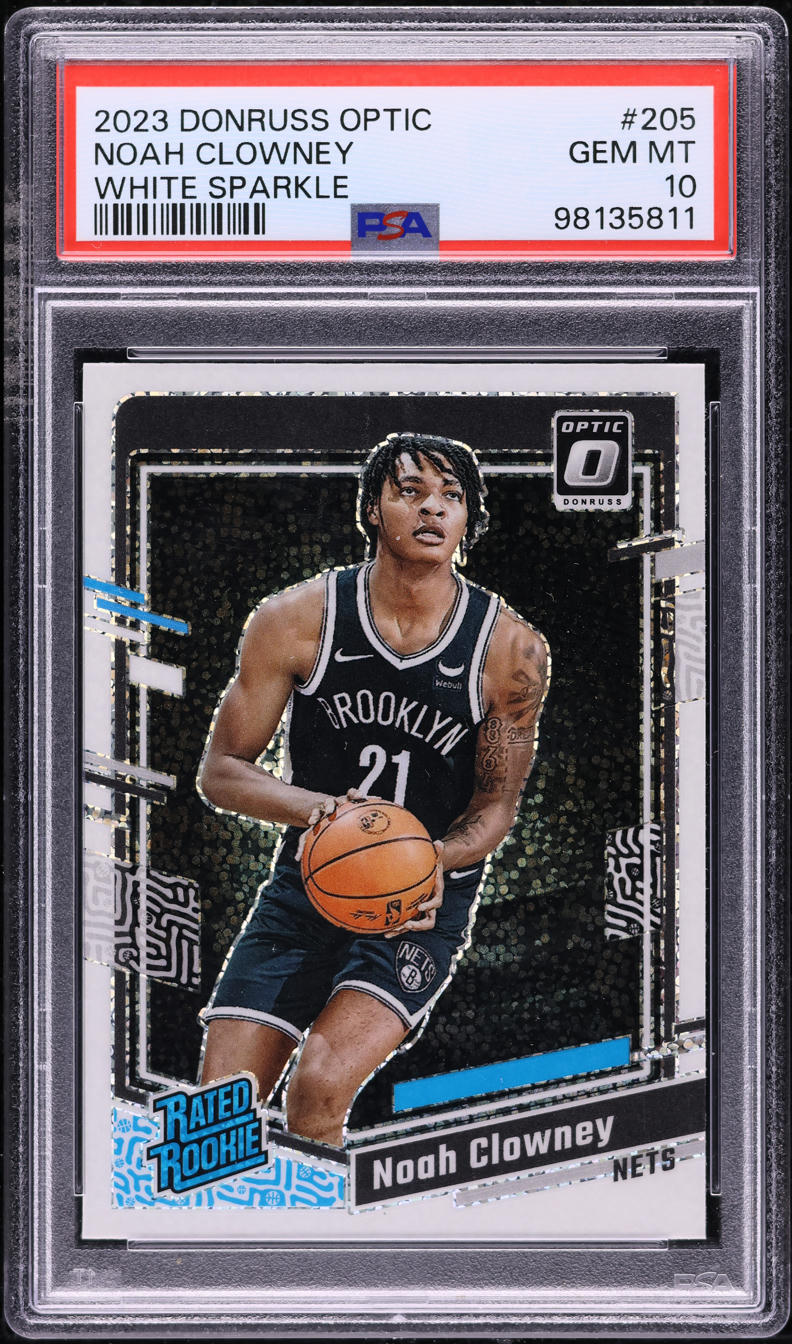 2023 Donruss Optic White Sparkle Noah Clowney ROOKIE #205 PSA 10 GEM MINT