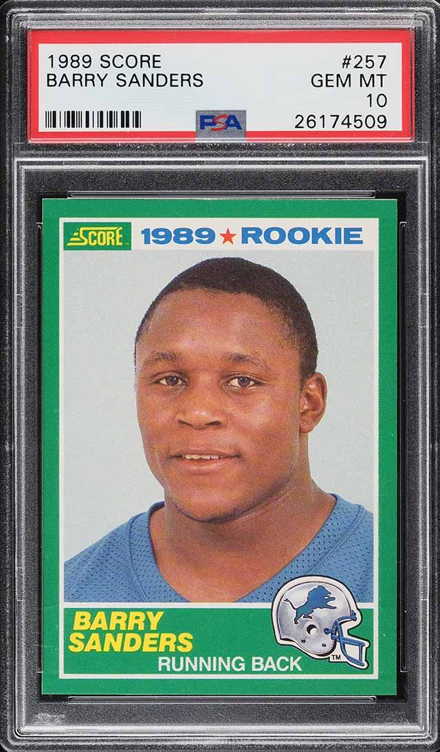 1989 Score Football Barry Sanders ROOKIE #257 PSA 10 GEM MINT