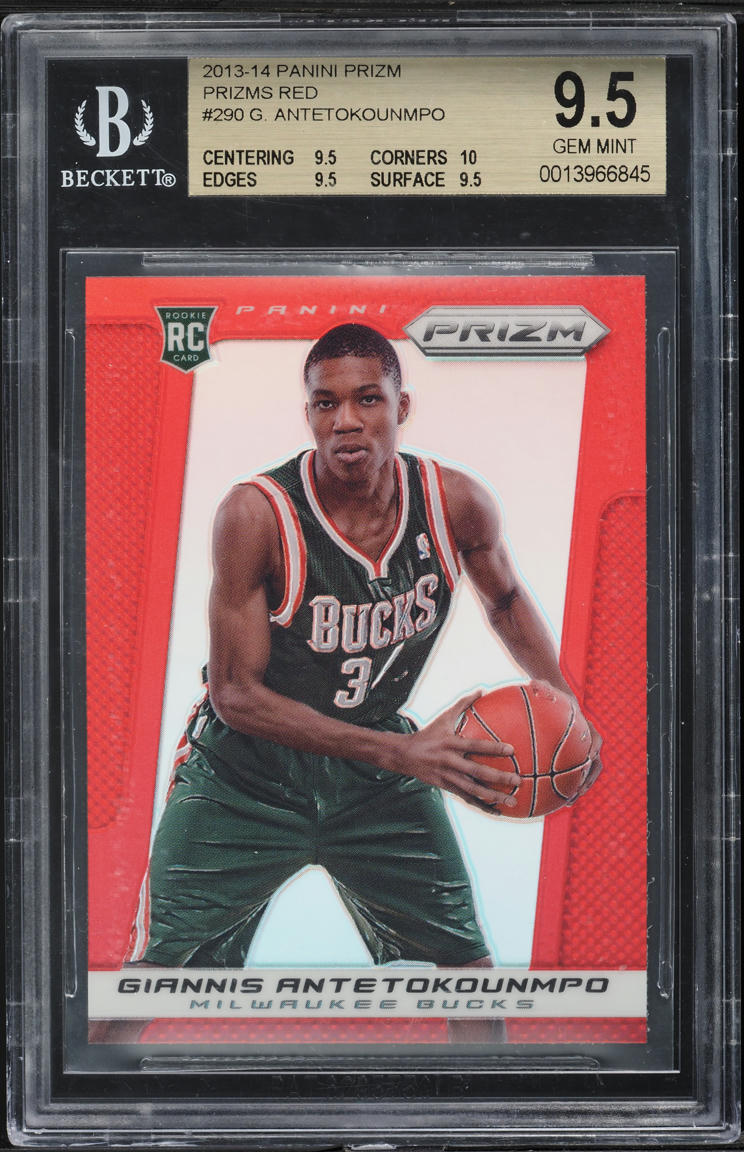 2013 Panini Prizm Red Giannis Antetokounmpo ROOKIE #290 BGS 9.5 GEM MINT