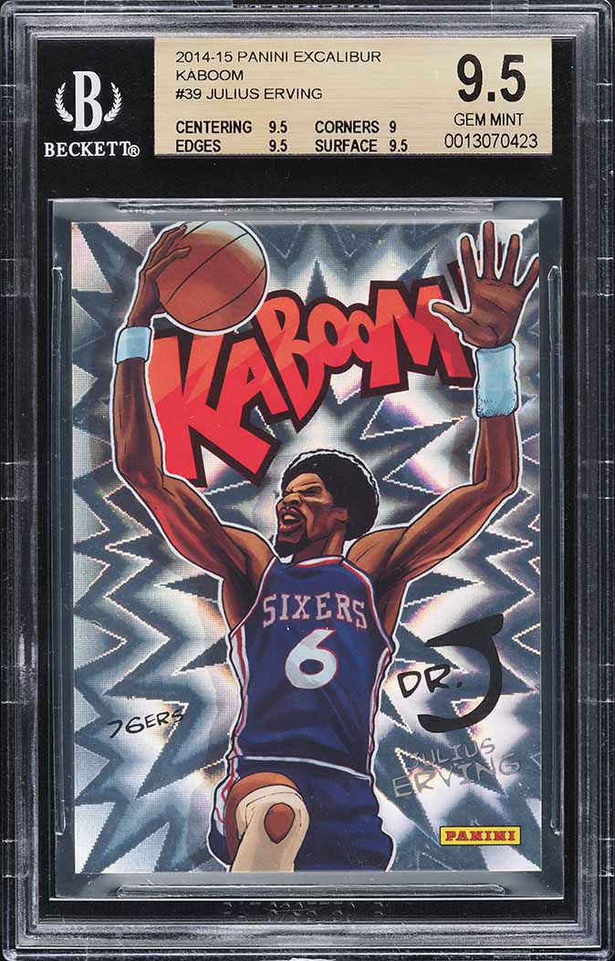 2014 Panini Excalibur Kaboom! Julius Erving #39 BGS 9.5 GEM MINT
