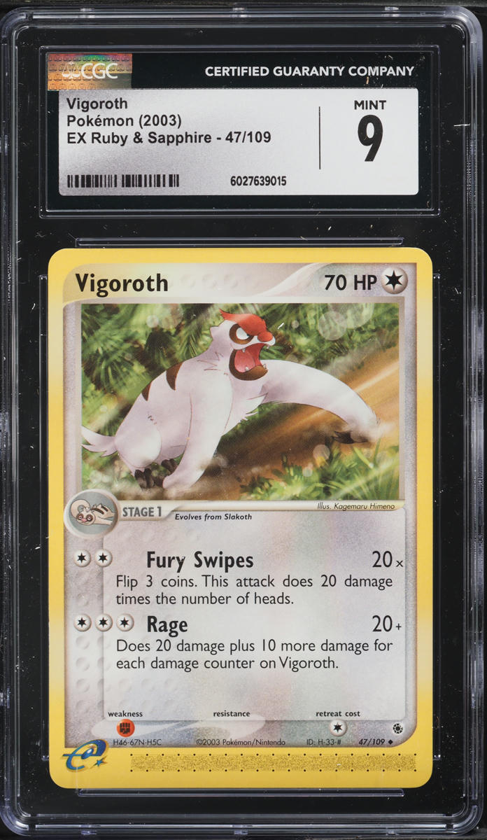 2003 Pokemon EX Ruby & Sapphire Vigoroth #47 CGC 9 MINT