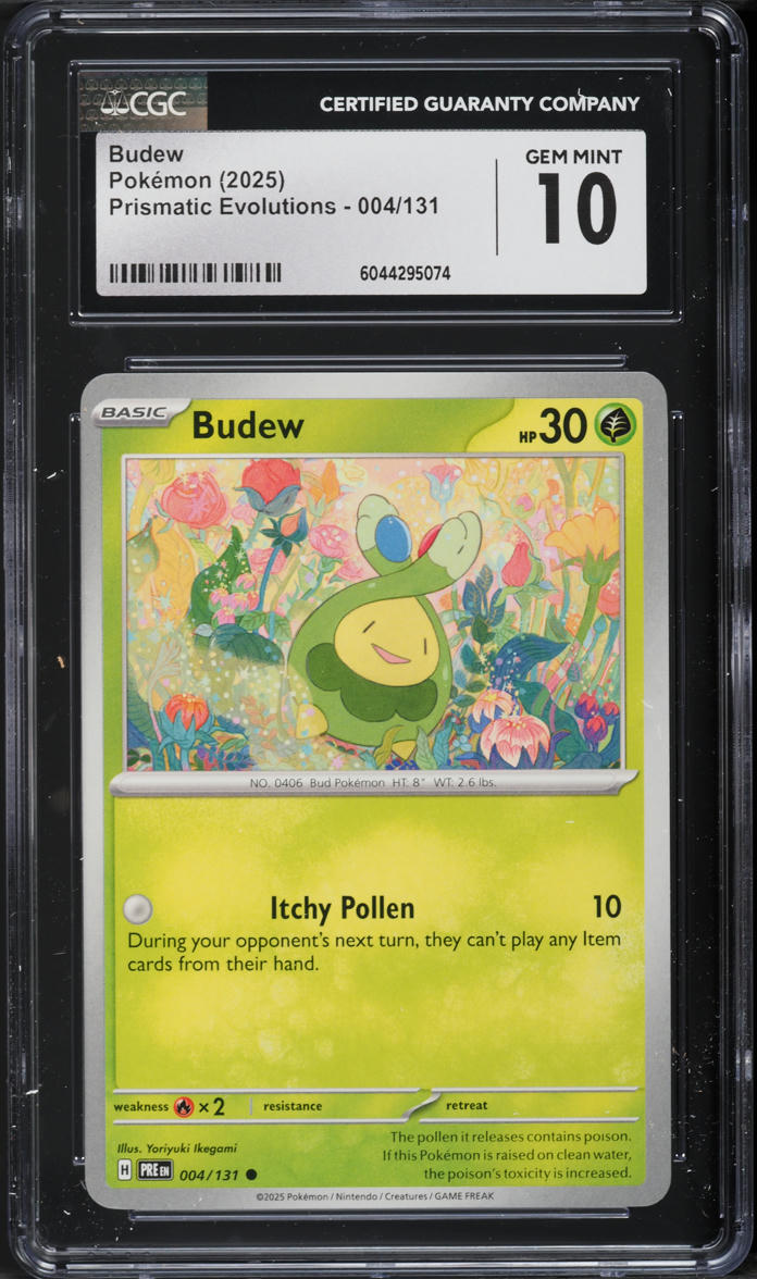 2025 Pokemon SV Prismatic Evolutions Budew #004 CGC 10 GEM MINT