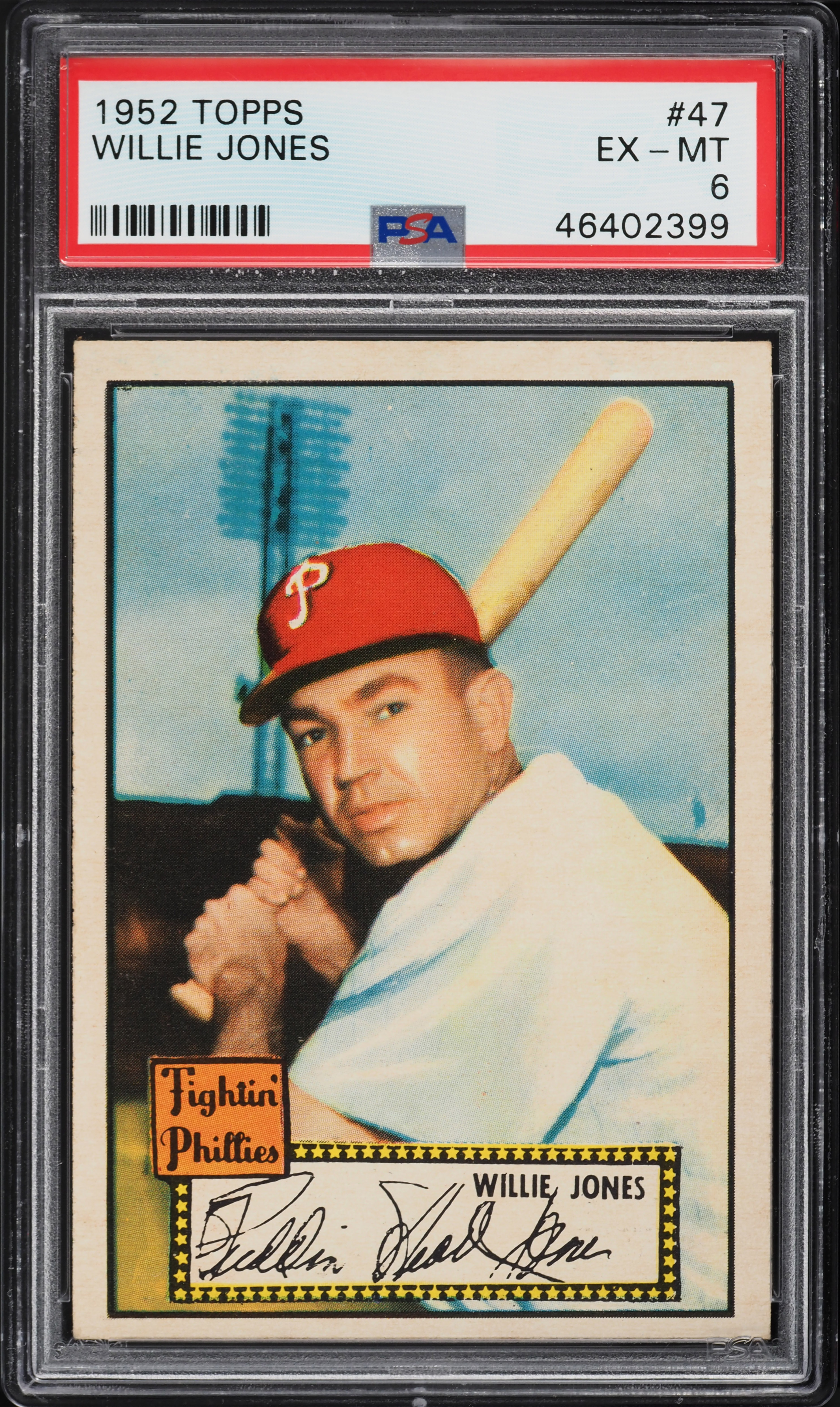1952 Topps Willie Jones #47 PSA 6 EXMT