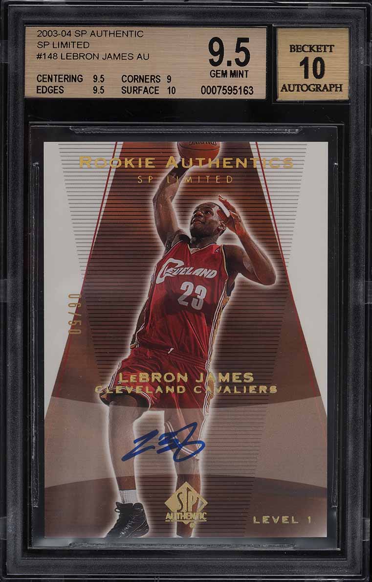 2003 SP Authentic Limited LeBron James ROOKIE AUTO 6/50 #148 BGS 9.5 GEM MINT