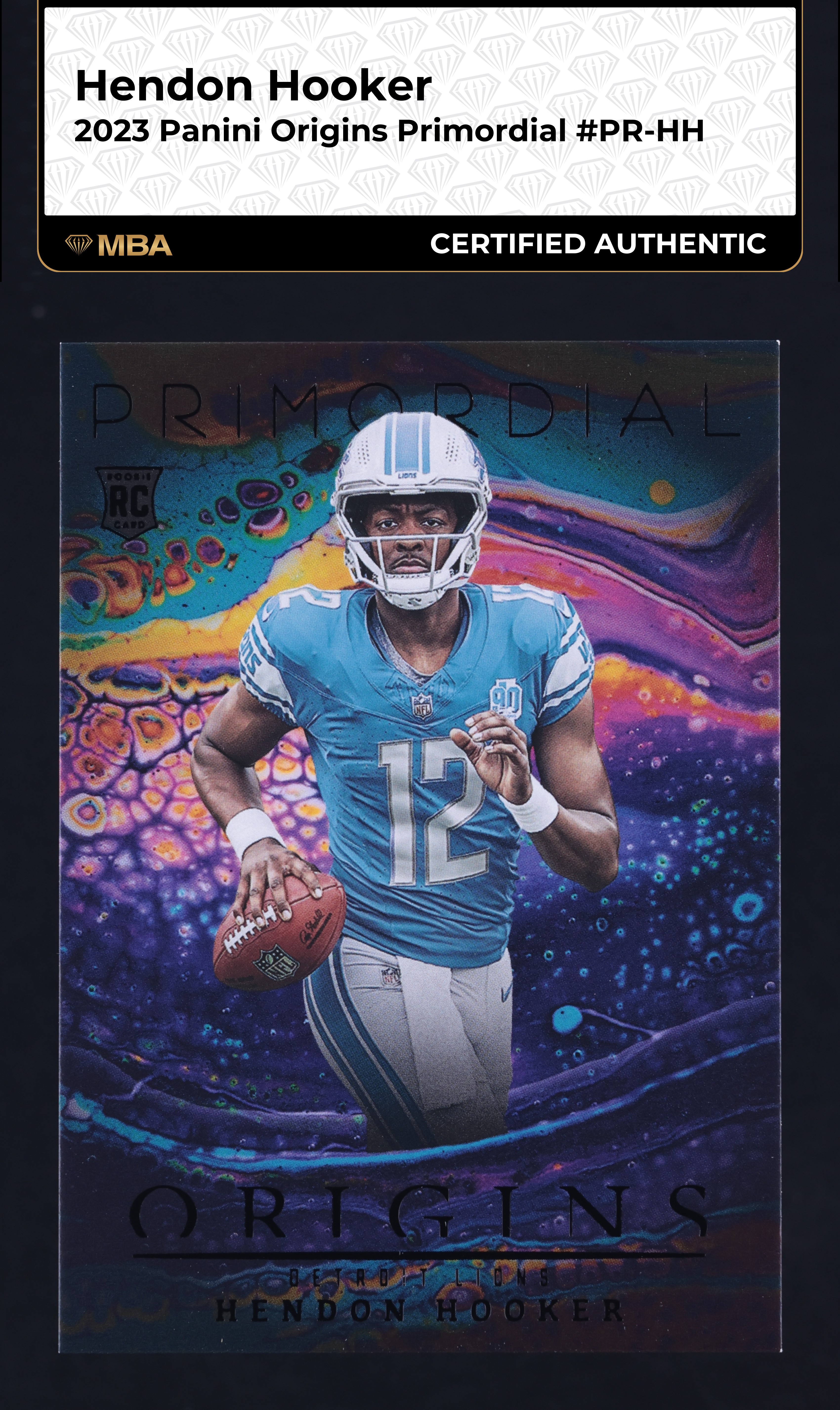 2023 Panini Origins Primordial Hendon Hooker ROOKIE #PR-HH MBA AUTH