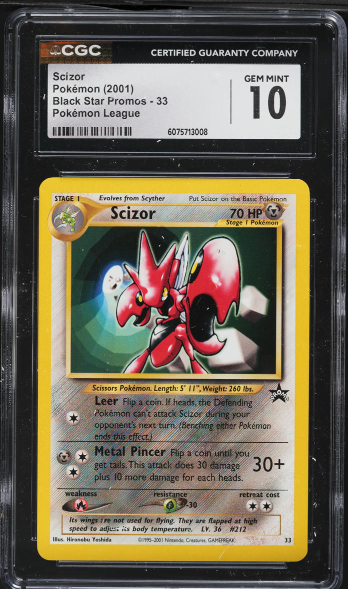 2001 Pokemon League Black Star Promo Scizor #33 CGC 10 GEM MINT