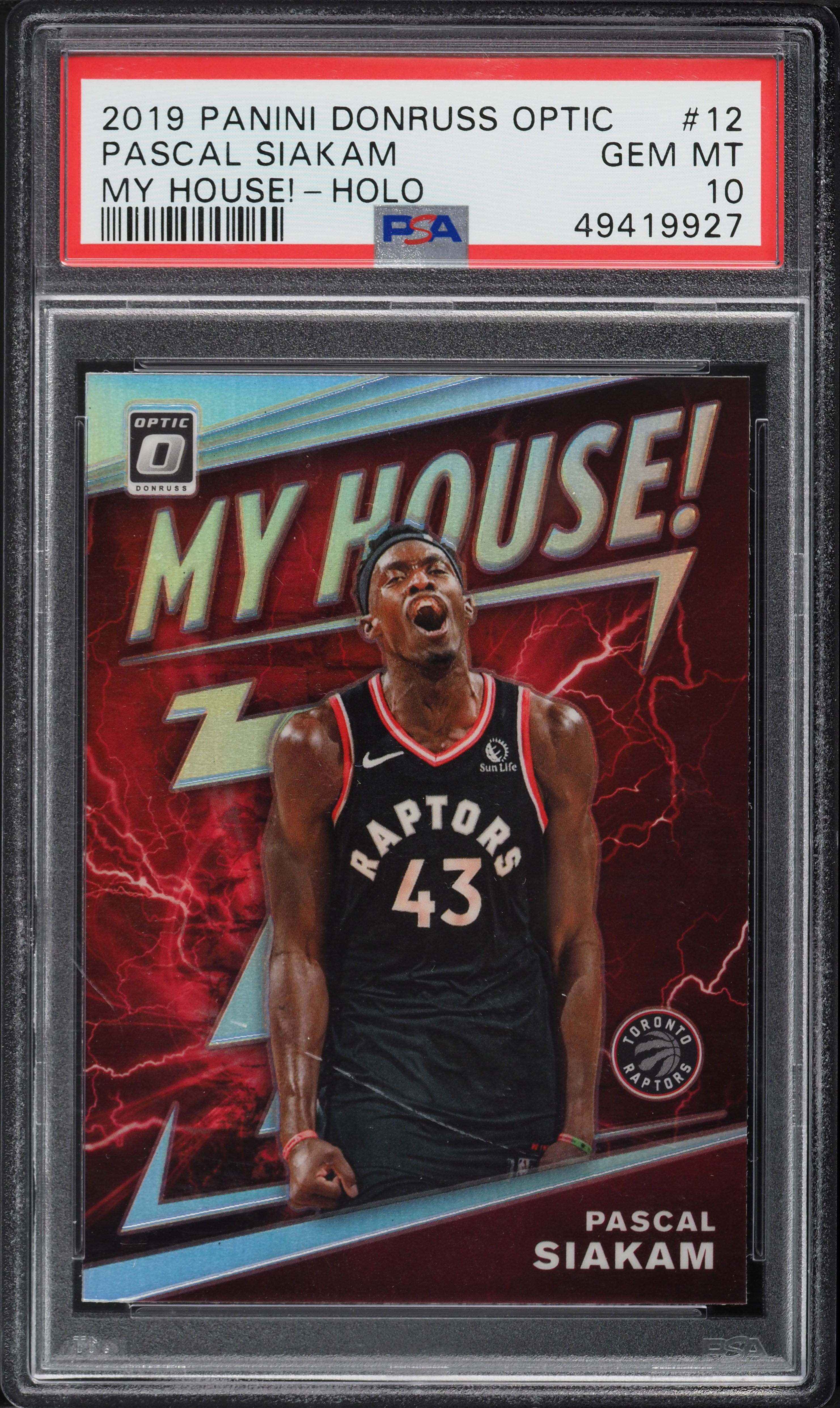 2019 Donruss Optic My House! Holo Pascal Siakam #12 PSA 10 GEM MINT