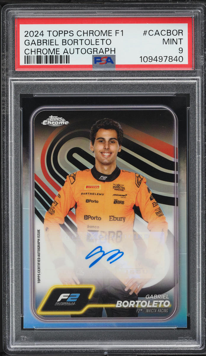 2024 Topps Chrome Formula 1 Chrome Gabriel Bortoleto AUTO #CACBOR PSA 9 MINT