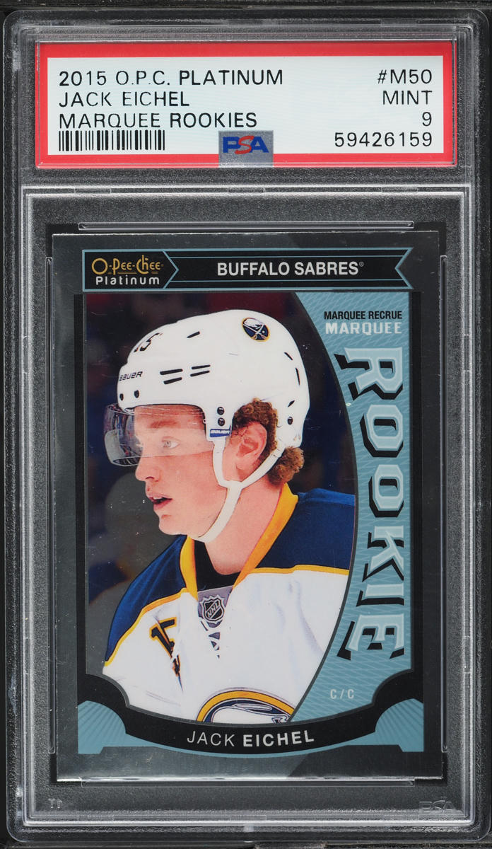 2015 O-Pee-Chee Platinum Marquee Jack Eichel ROOKIE #M50 PSA 9 MINT