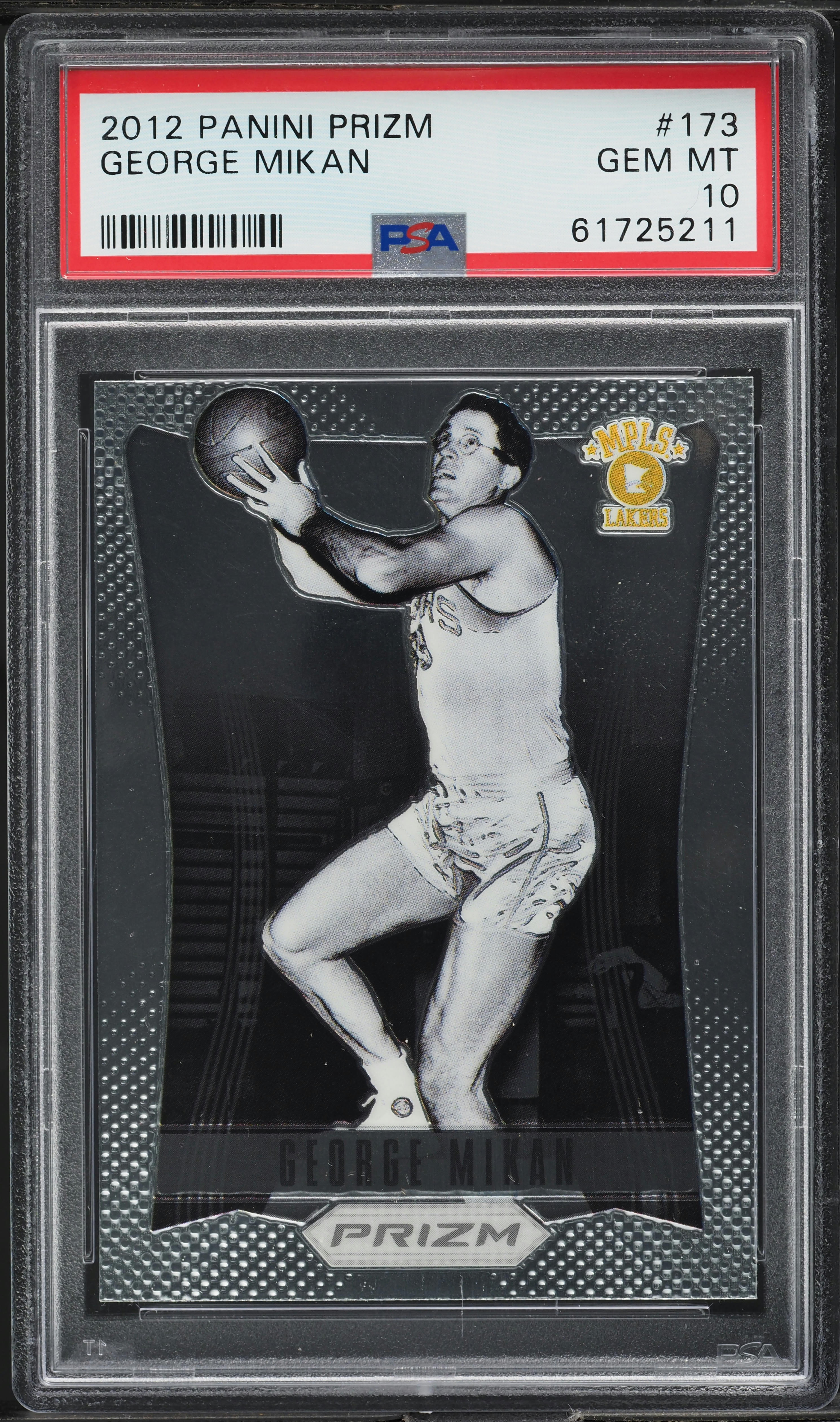 2012 Panini Prizm George Mikan #173 PSA 10 GEM MINT