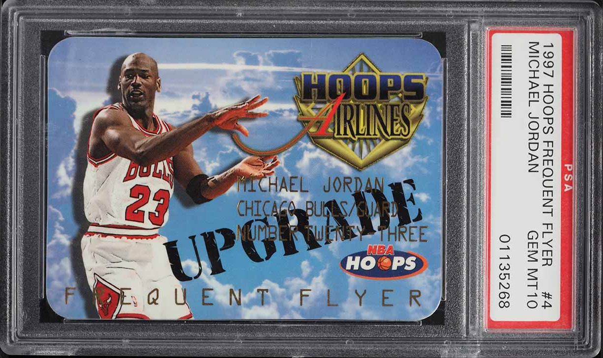 1997 Hoops Frequent Flyer Club Upgrade Michael Jordan #4 PSA 10 GEM MINT