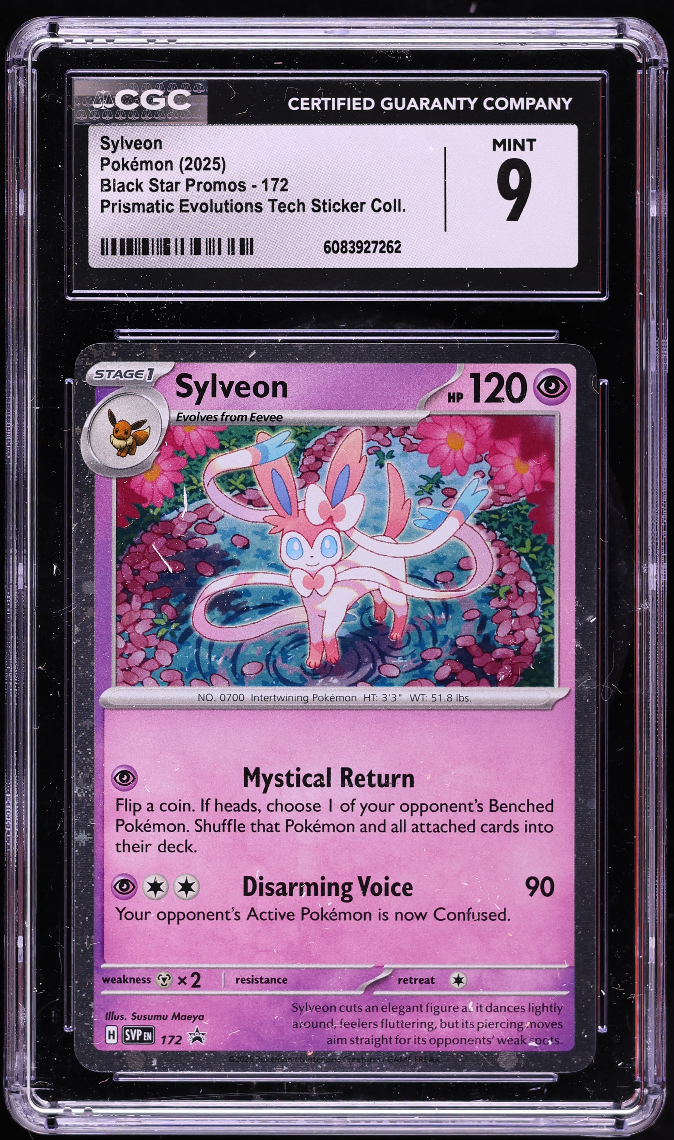 2025 Pokemon Scarlet & Violet Promo Prismatic Evolutions Tech Sylveon #172 CGC 9 MINT