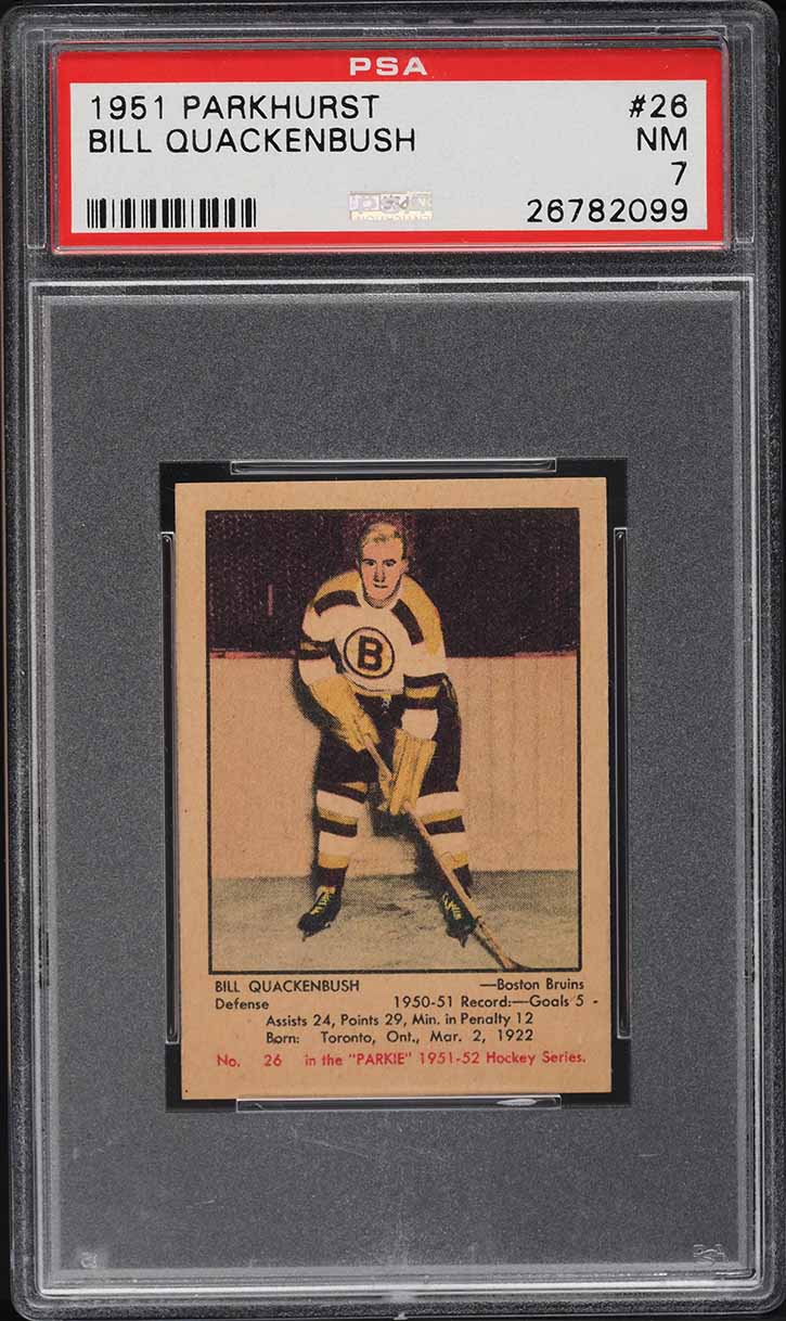 1951 Parkhurst Bill Quackenbush ROOKIE #26 PSA 7 NRMT