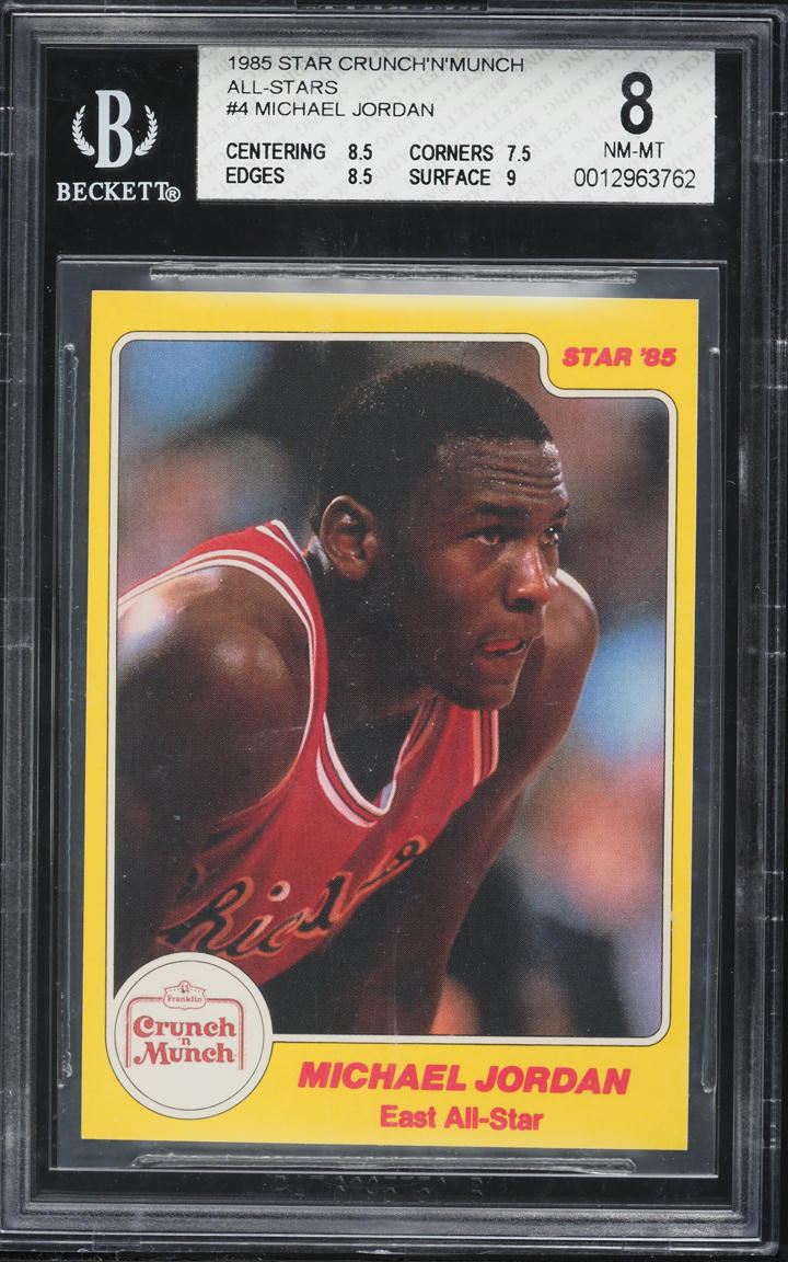 1985 Star Crunch 'N' Munch All-Stars Michael Jordan ROOKIE #4 BGS 8 NM-MT