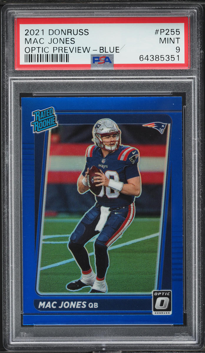 2021 Donruss Optic Preview Blue Mac Jones ROOKIE #P-255 PSA 9 MINT