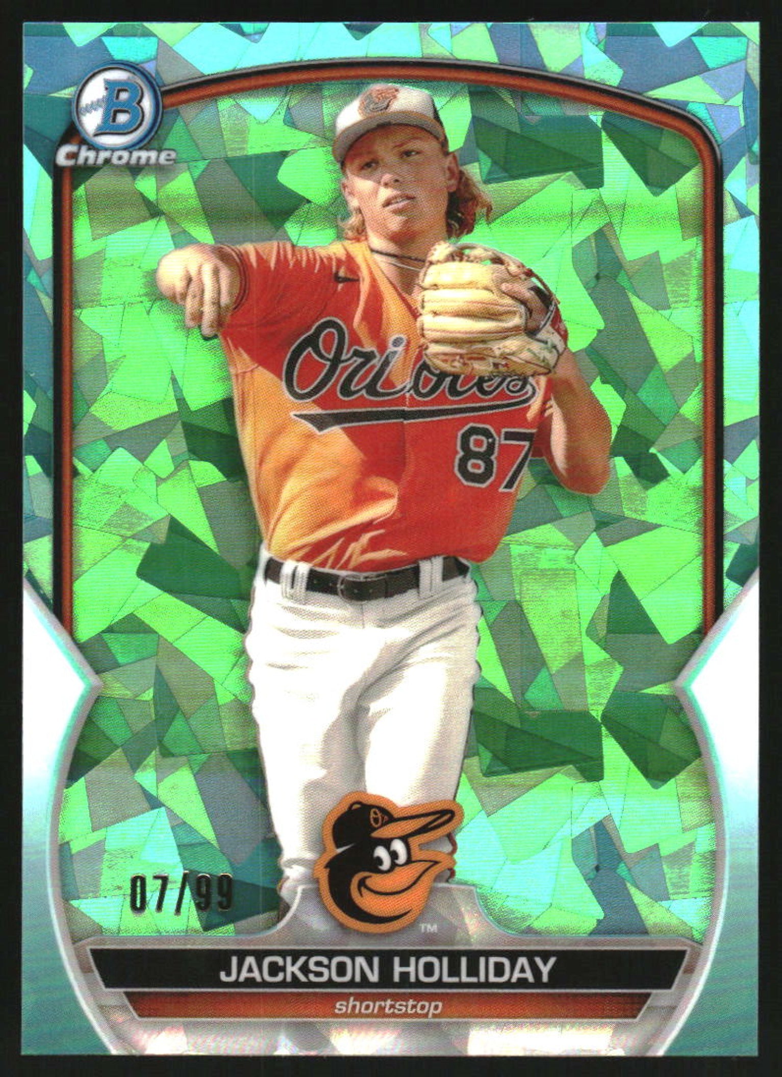 2023 Bowman Chrome Sapphire Chrome Prospects Aqua #BCP-227 Jackson Holliday /99