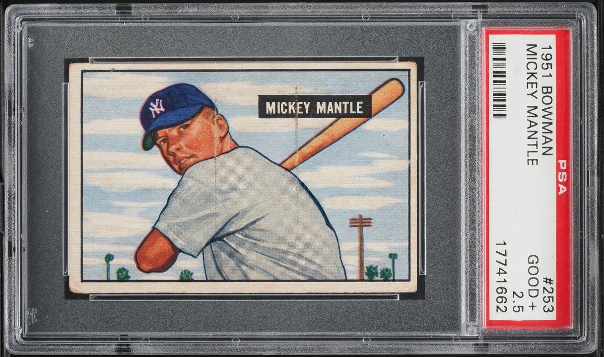 1951 Bowman Mickey Mantle ROOKIE #253 PSA 2.5 GD+