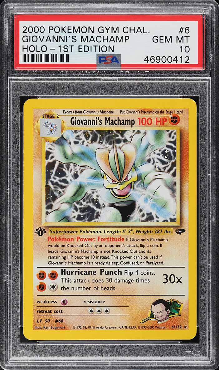 2000 Pokemon Gym Challenge 1st Edition Holo Giovanni's Machamp #6 PSA 10 GEM MT