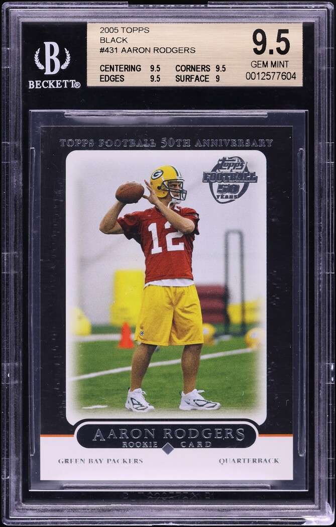 2005 Topps Black Aaron Rodgers ROOKIE #431 BGS 9.5 GEM MINT