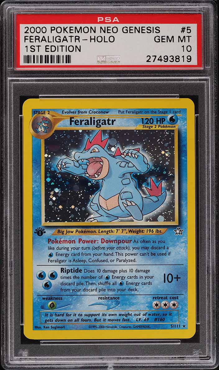 2000 Pokemon Neo Genesis 1st Edition Holo Feraligatr #5 PSA 10 GEM MINT