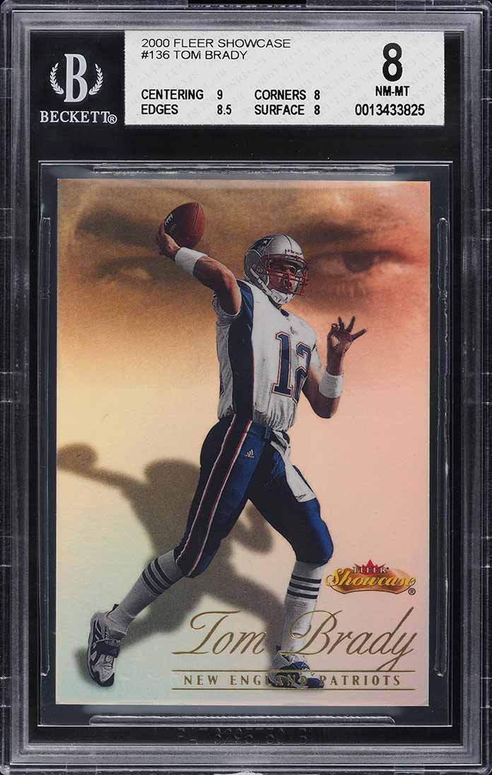 2000 Fleer Showcase Tom Brady ROOKIE RC /2000 #136 BGS 8 NM-MT