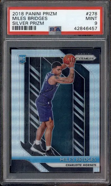2018 Panini Prizm Silver #278 Miles Bridges RC Rookie PSA 9