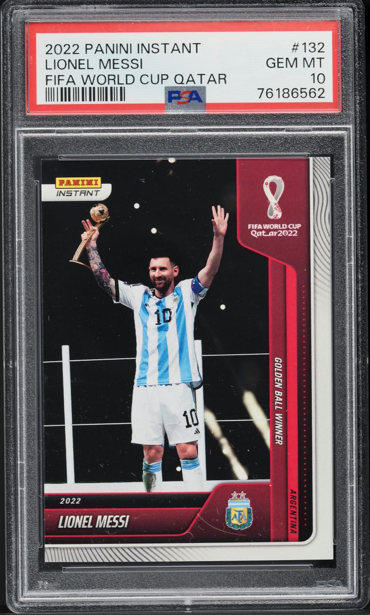 2022 Panini Instant FIFA World Cup Qatar Lionel Messi #132 PSA 10 GEM MINT