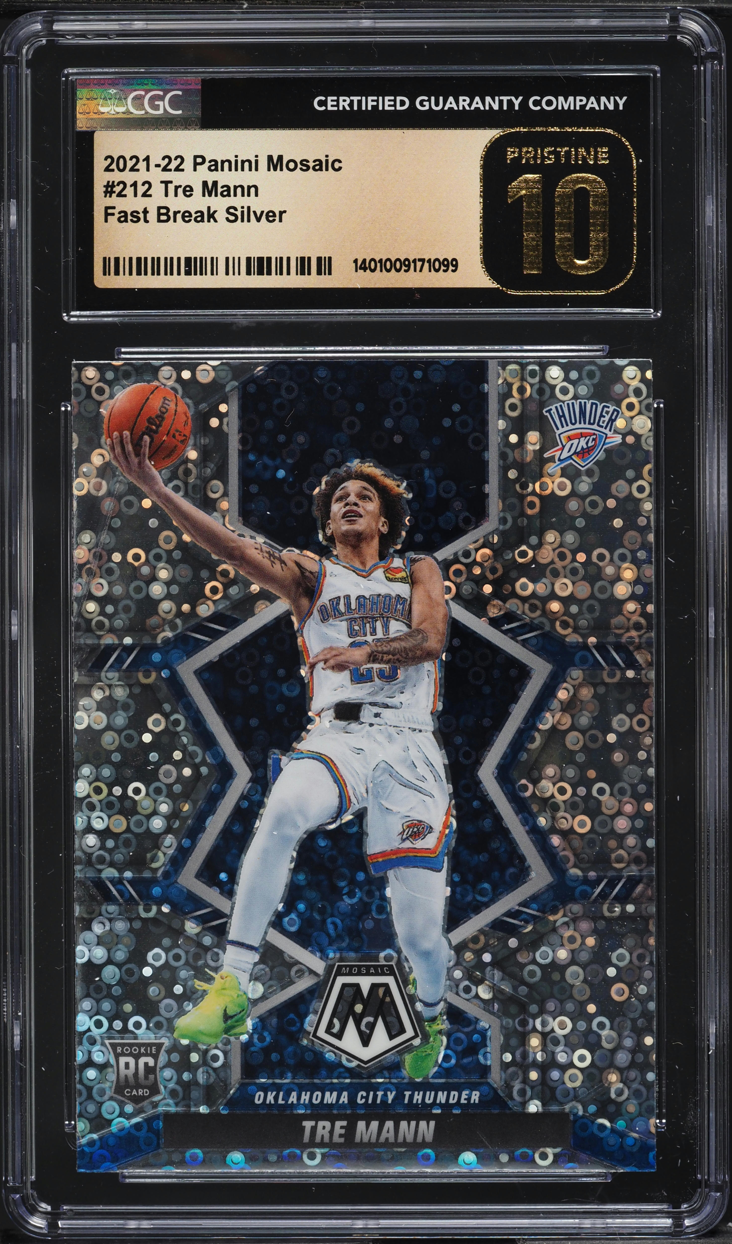 2021 Panini Mosaic Fast Break Silver Tre Mann ROOKIE #212 CGC 10 PRISTINE