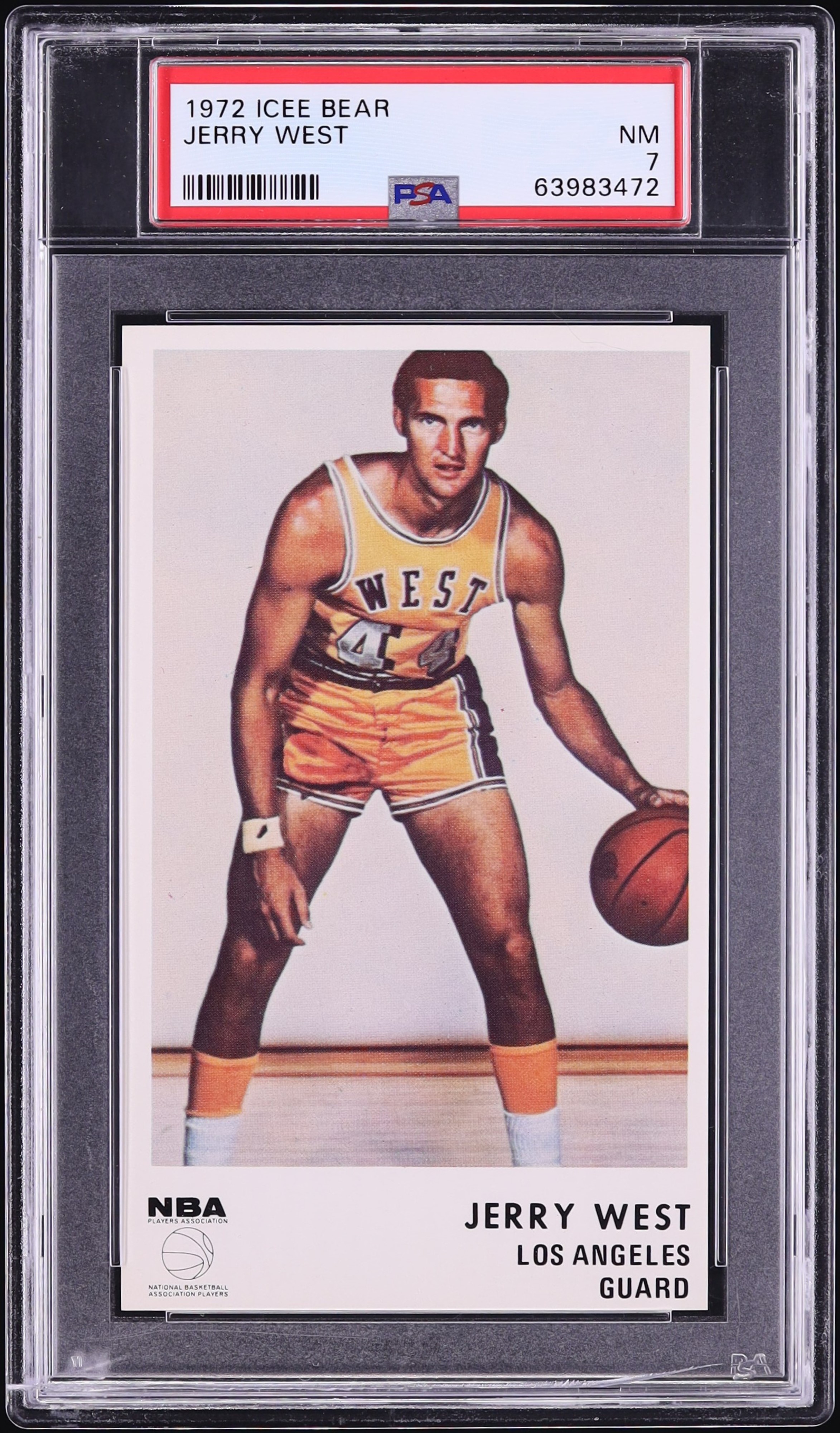 1972 Icee Bear Basketball Jerry West PSA 7 NRMT