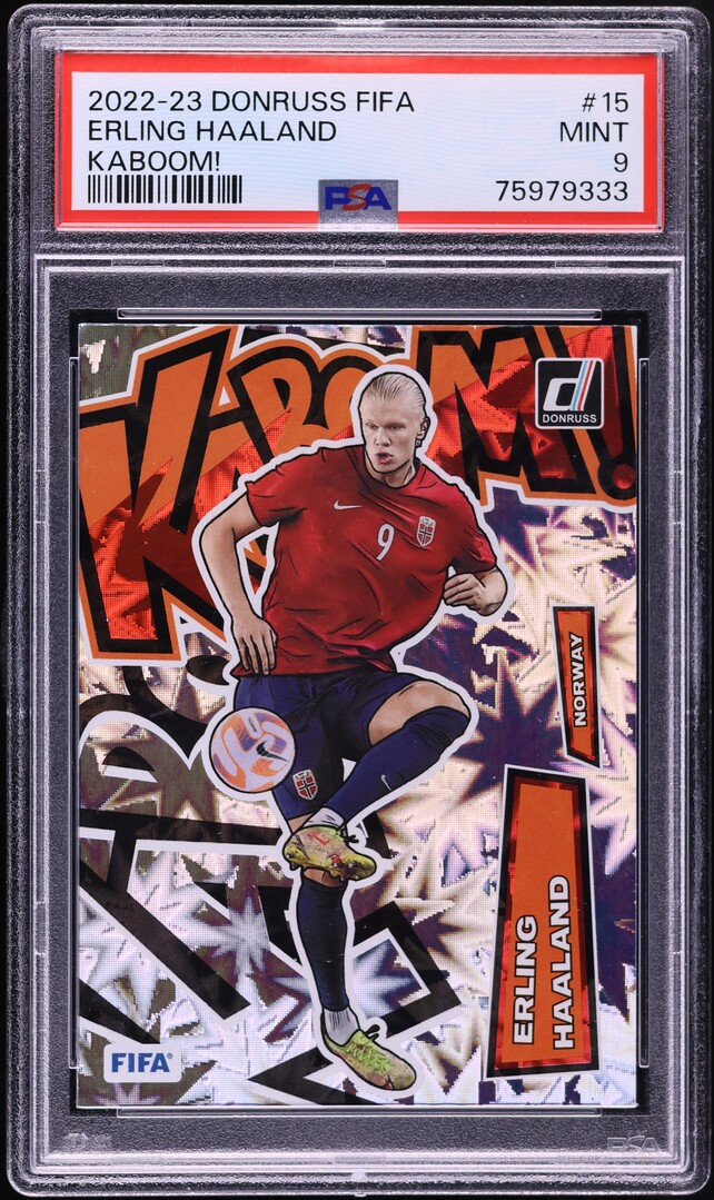 2022 Donruss FIFA Kaboom! Erling Haaland #15 PSA 9 MINT